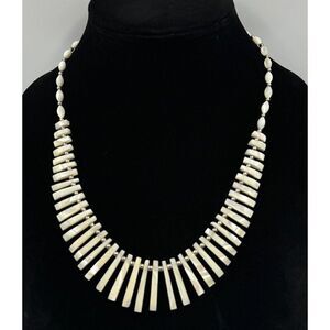 Vintage‎ Balamuti Mother of Pearl Graduated Spike Collar Necklace Estate Jewelry